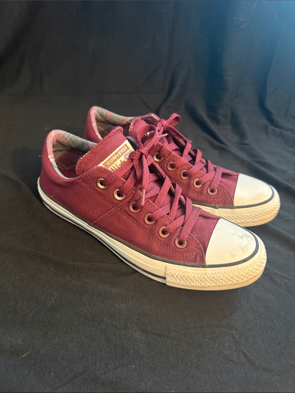 Converse Burgundy Canvas High-Top Sneakers - Picture 2 of 5